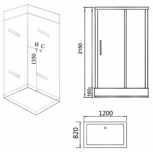 Душевая кабина Grossman GR267, 120х80, прозрачный