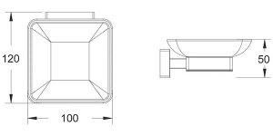 Мыльница Shevanik SG5603H / SG5603T, матовый, оружейная сталь