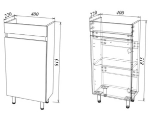 Тумба под умывальник Garda Kvadro 90_400, 40, белый глянец