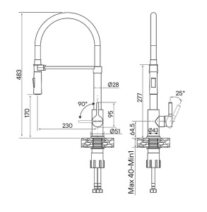Смеситель для кухонной мойки Paulmark Halt Ha214021-401 (AN)