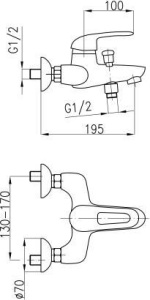 Смеситель для ванны Armatura Albit 4604-010-00