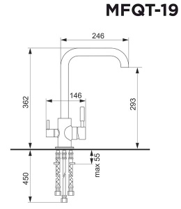 Смеситель для кухонной мойки Maunfeld MFQT-19B / MFQT-19DGR под фильтр, темно-серый