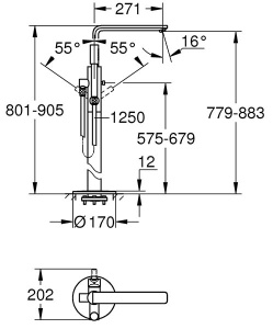 Смеситель для ванны Grohe Lineare 23792001 / 23792DC1, хром