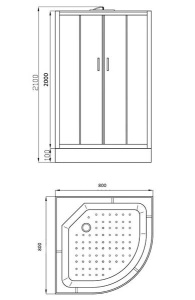 Душевая кабина Parly EB831 / EB931, 90х90, матовый