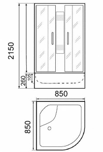 Душевая кабина Parly BMM86 / BMM95, 85х85, прозрачный