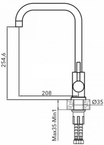 Смеситель для кухонной мойки AV Engineering AVZAR4-B304SN-738