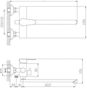 Смеситель для ванны Haiba HB22802