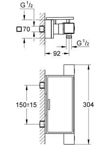 Смеситель для душа Grohe Grohtherm Cube 34491000 термостатический