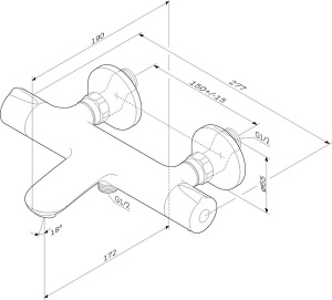 Смеситель для ванны AM.PM Like F8050000 термостатический