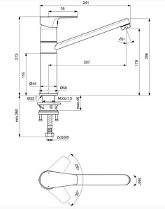Смеситель для кухонной мойки Ideal Standard Cerafine D BC495AA
