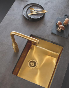 Смеситель для кухонной мойки Grohe Essence Smartcontrol 31615GL0 / 31615GN0, холодный рассвет глянец