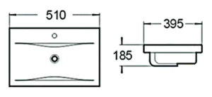 Умывальник SantiLine SL-2101 50 / 60 / 70 / 80 / 90 / 100, 51х40, белый