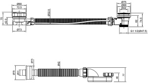 Сифон для ванны Oliveeka OL-104-BGM