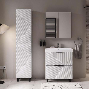 Шкаф-зеркало Volna Geometry 70 / 80, 70х70, белый