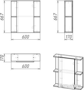 Мебель для ванных комнат Гамма Шкаф с зеркалом 07т (белый) фото 1