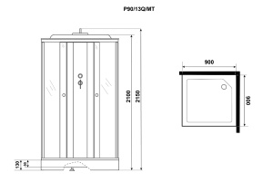 Душевая кабина Niagara Promo P90/13Q/MT, 90х90, матовый