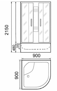 Душевая кабина Parly AE901, 90х90, матовый