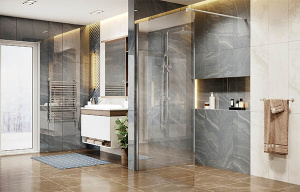 Душевое ограждение Ambassador Walk-in 15031101 / 15031102 / 15031103 / 15031104, 100х200, прозрачный