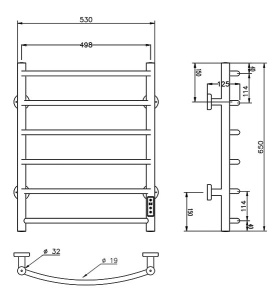 Полотенцесушитель Roxen Santi 11030-5365C электрический