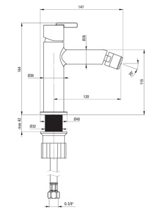 Смеситель для биде Deante Silia BQS_030M