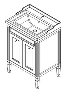 Тумба под умывальник Caprigo Albion 60 10310-B036 / 70 10311-B036, 60, синий