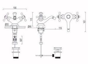 Смеситель для биде Gerhans K15001
