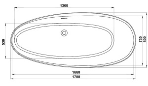 Ванна из искусственного камня BAS Иннова белая матовая Solid Surface