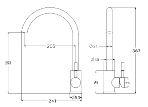 Смеситель для кухонной мойки Esko K45 Beige