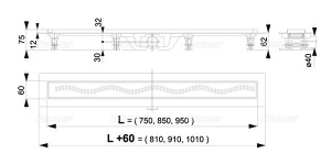 Душевой трап AlcaPlast Simple APZ8 550 / 650 / 750 / 850 / 950, 85 см