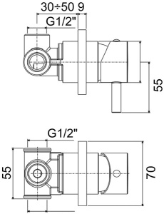 Смеситель встраиваемый Paffoni Light LIG010NO70 (1 функция)