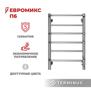 Полотенцесушитель Terminus Евромикс электро quick touch, 40х65 6 перекладин встроенный диммер quick touch
