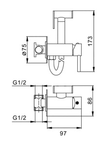 Смеситель встраиваемый Frap F7505-2 с гигиеническим душем