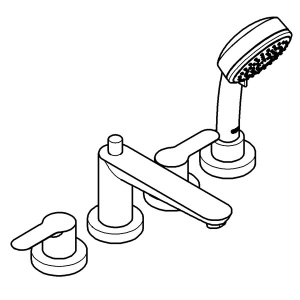 Смеситель на борт ванны Grohe BauEdge 2512000A