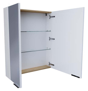 Шкаф-зеркало 1Marka Gaula White 60 / 80, 60х80, белый глянец