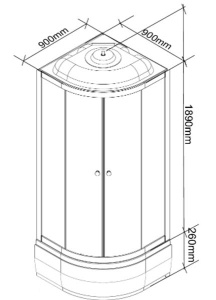 Душевая кабина Parly ECM921, 90х90, тонированный