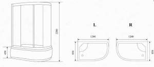 Душевая кабина Timo T-7720, 120x85, прозрачный