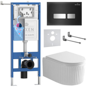 Комплект инсталляции 6 в 1 Roxen StounFix Dual Fresh 968297 с аромадозатором, черный