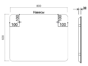 Зеркало Vincea LED VLM-3MA800-2 / VLM-3MA100-2 / VLM-3MA120-2 с подогревом, 80х60