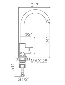 Смеситель для кухонной мойки Ledeme L4044-2