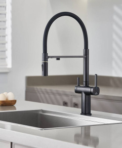 Смеситель для кухонной мойки Rose R358H / R358T под фильтр, черный