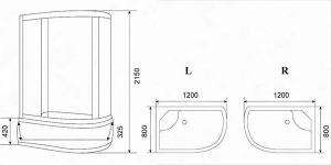 Душевая кабина Parly EF1221, 120х80, матовый