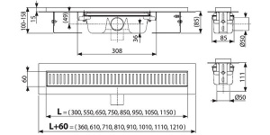 Душевой трап AlcaPlast APZ1, 30 см