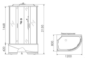 Душевая кабина Erlit ER3512TPL-C4 / 3512TPR-C4, 120х80/тонированный