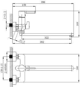 Смеситель для ванны Haiba HB22814-7