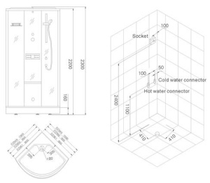 Душевая кабина Timo TL-1502 / TL-1503, 100x100, прозрачный