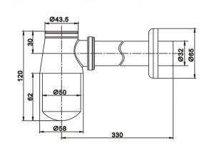 Сифон для умывальника Rose RS21
