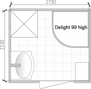 Душевая кабина Domani-Spa Delight 99 high pink capuchino, 90х90, прозрачный