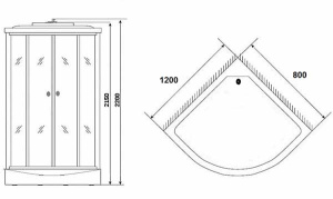 Душевая кабина Niagara Ultra NG-1903-01 L/R, 120х80/тонированный