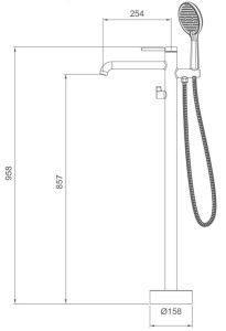 Смеситель для ванны Gappo G3006-3 напольный