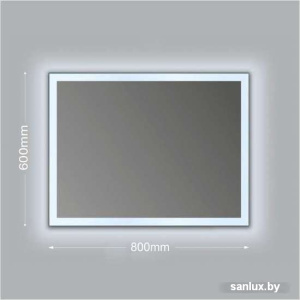 Алмаз-Люкс Зеркало с подсветкой ЗП-25 80х60 фото 2